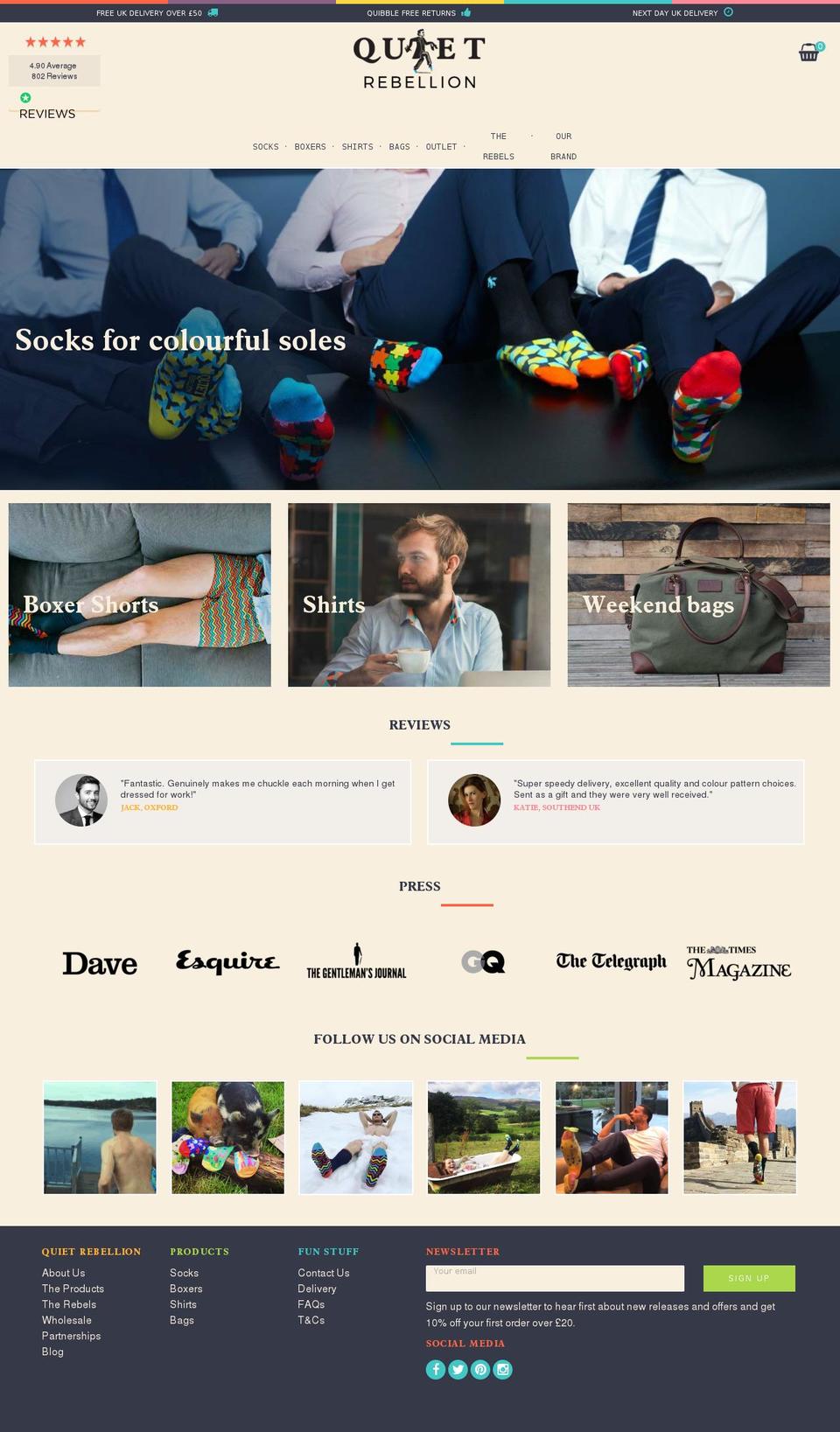 quietrebellion.london shopify website screenshot