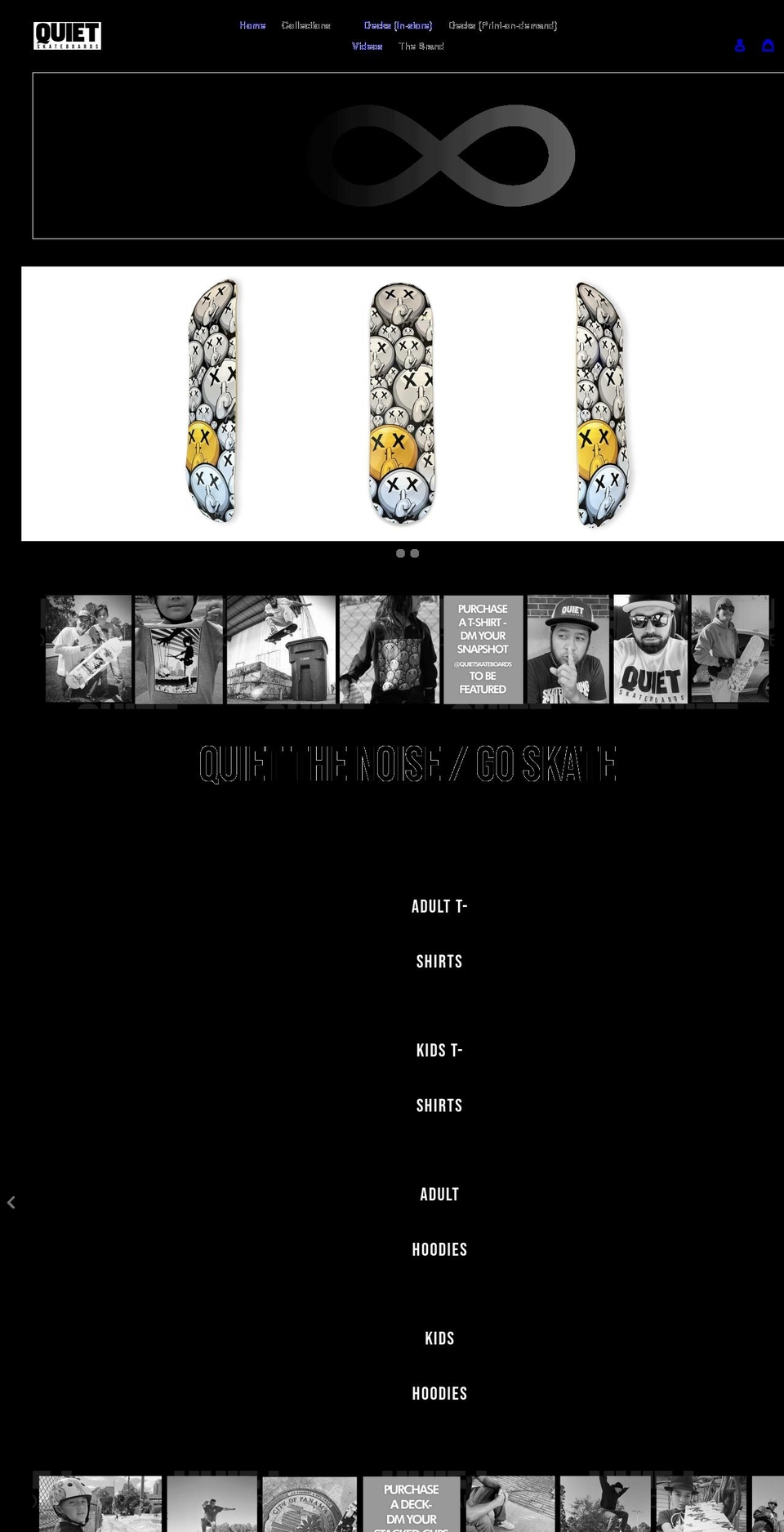 quietskateboards.com shopify website screenshot