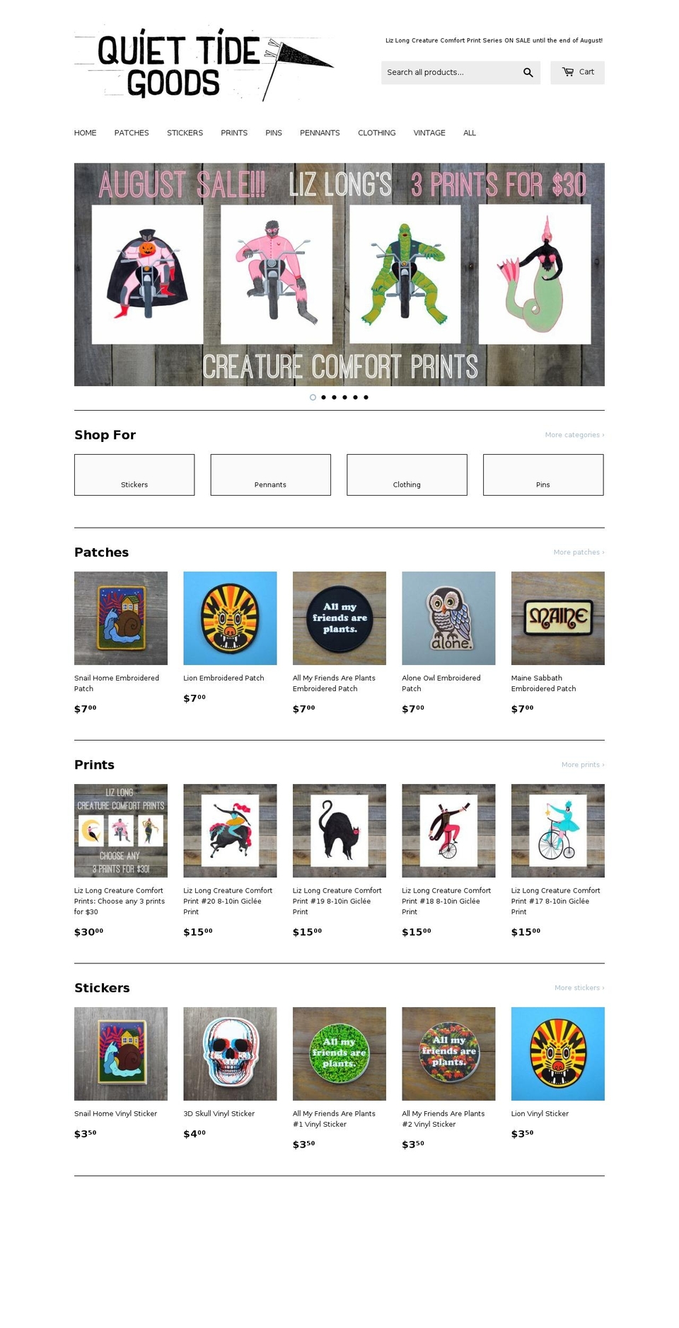 quiettidegoods.com shopify website screenshot