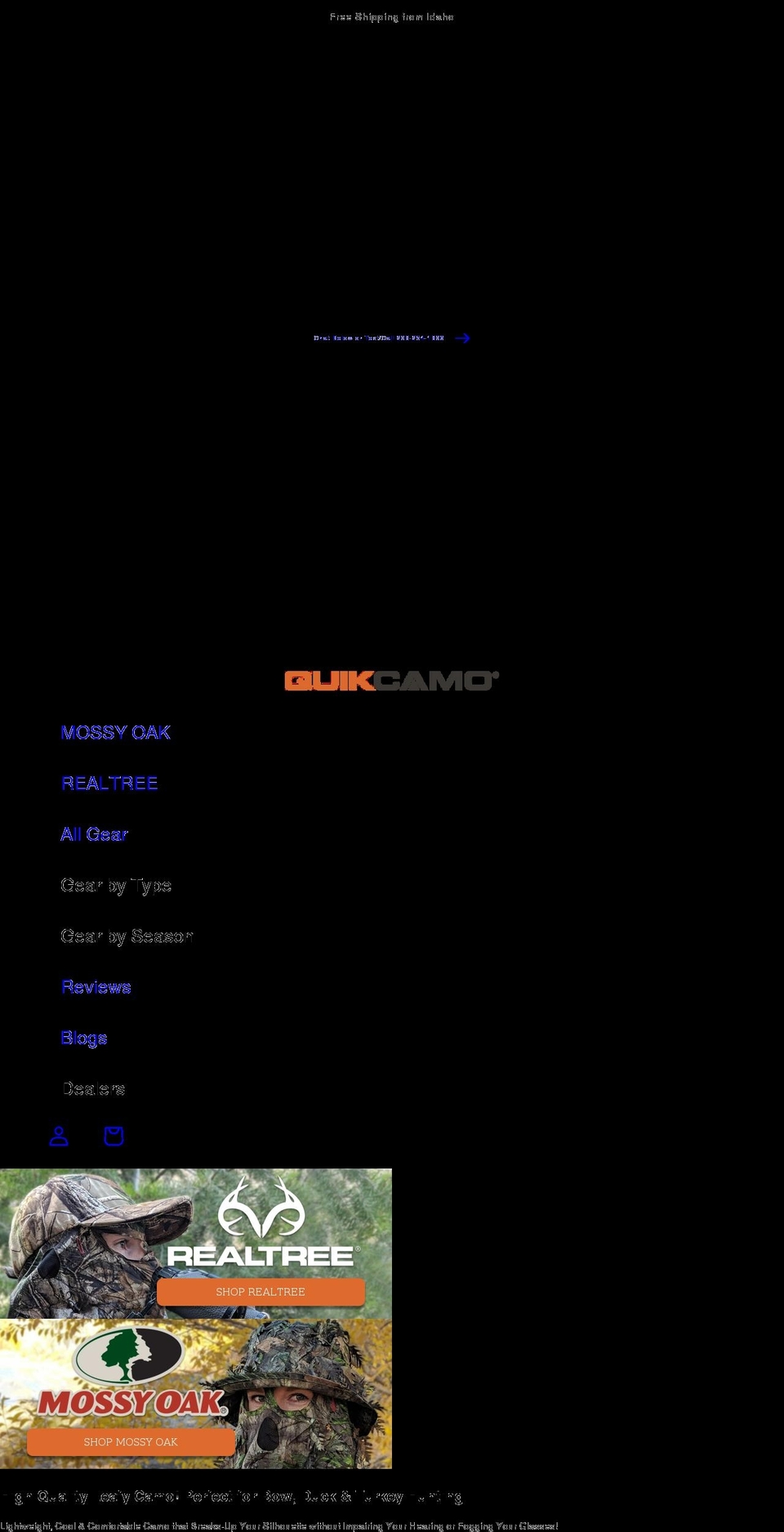 quikcamo.com shopify website screenshot
