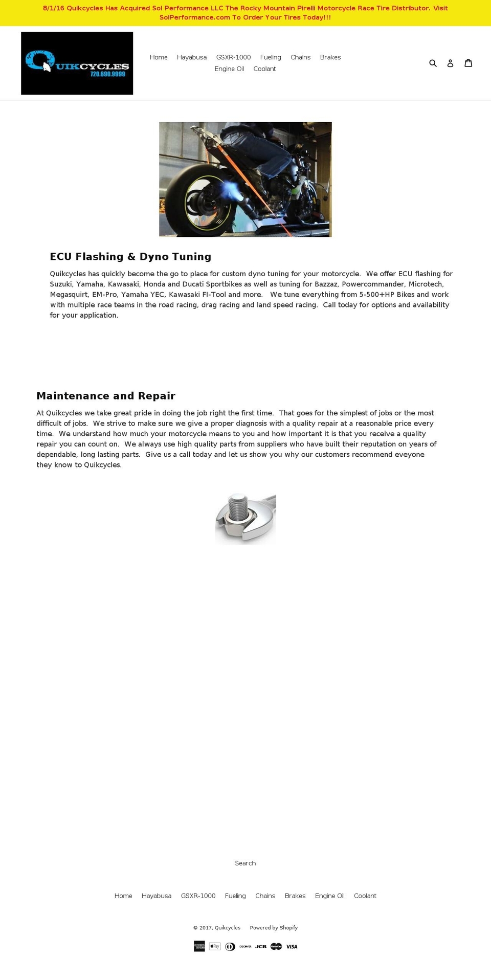 quikcycles.com shopify website screenshot