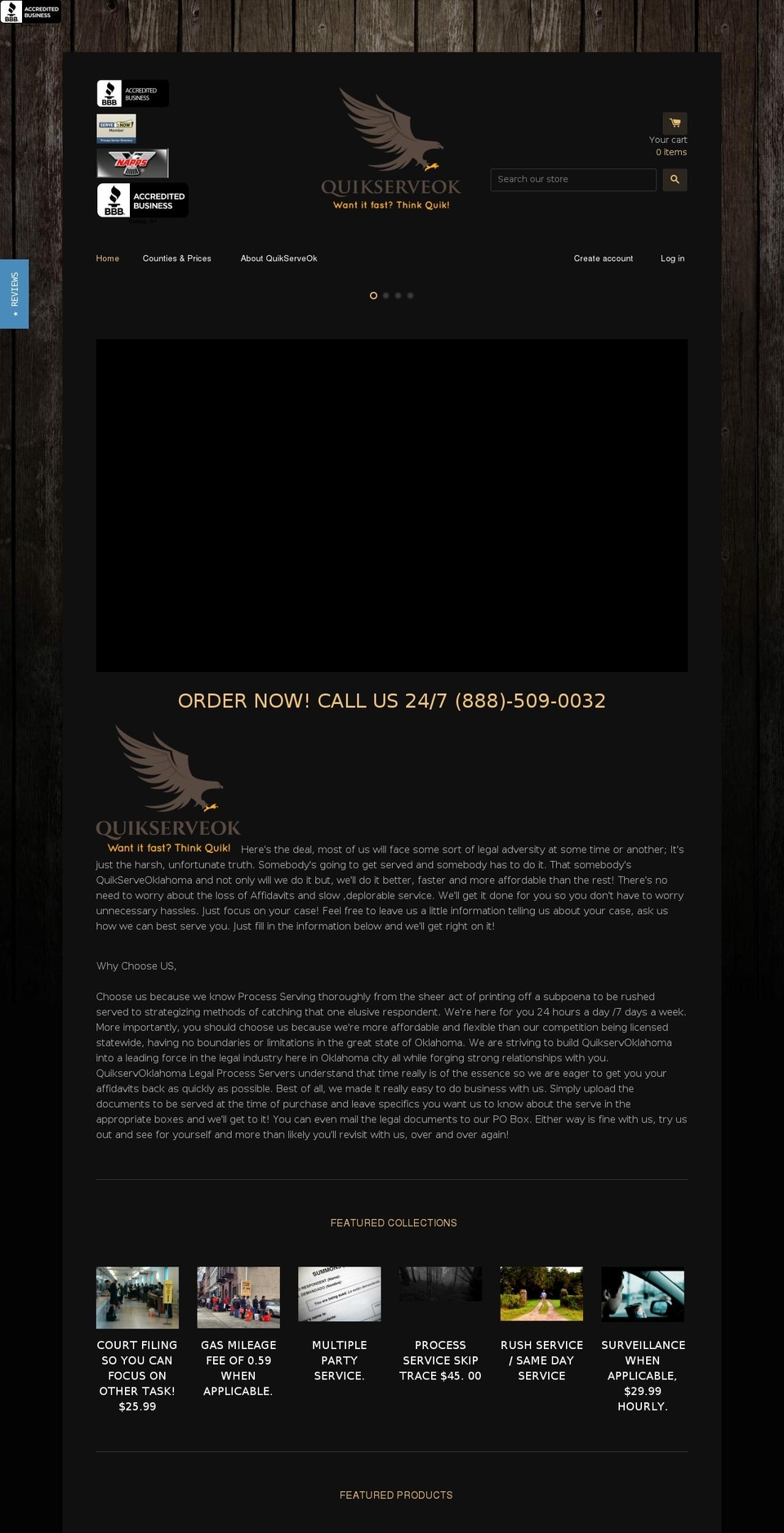 quikserveoklahoma.com — Shopify storefront screenshot