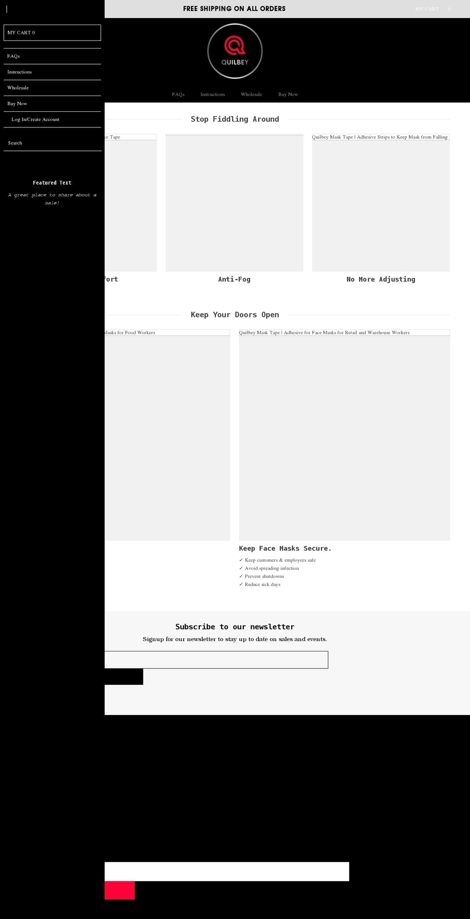 quilbey.com shopify website screenshot