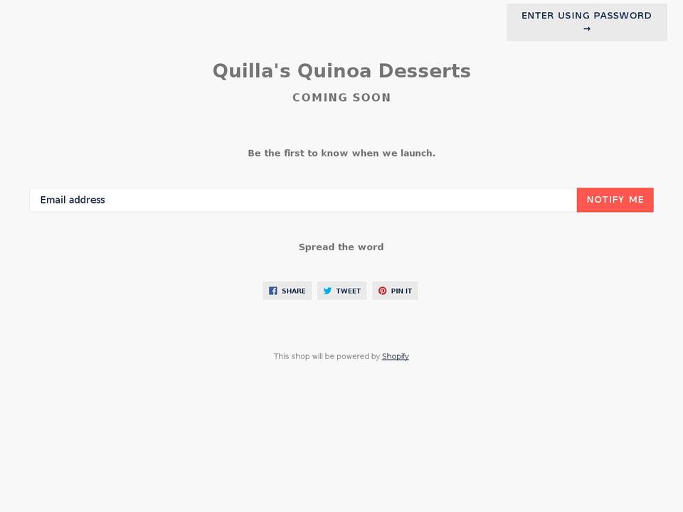 quillasquinoadesserts.com shopify website screenshot
