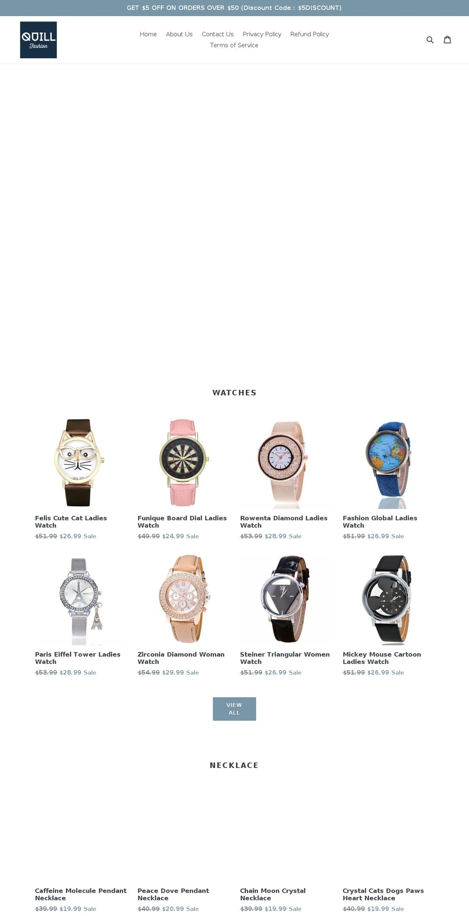 quillfashion.com — Shopify storefront screenshot
