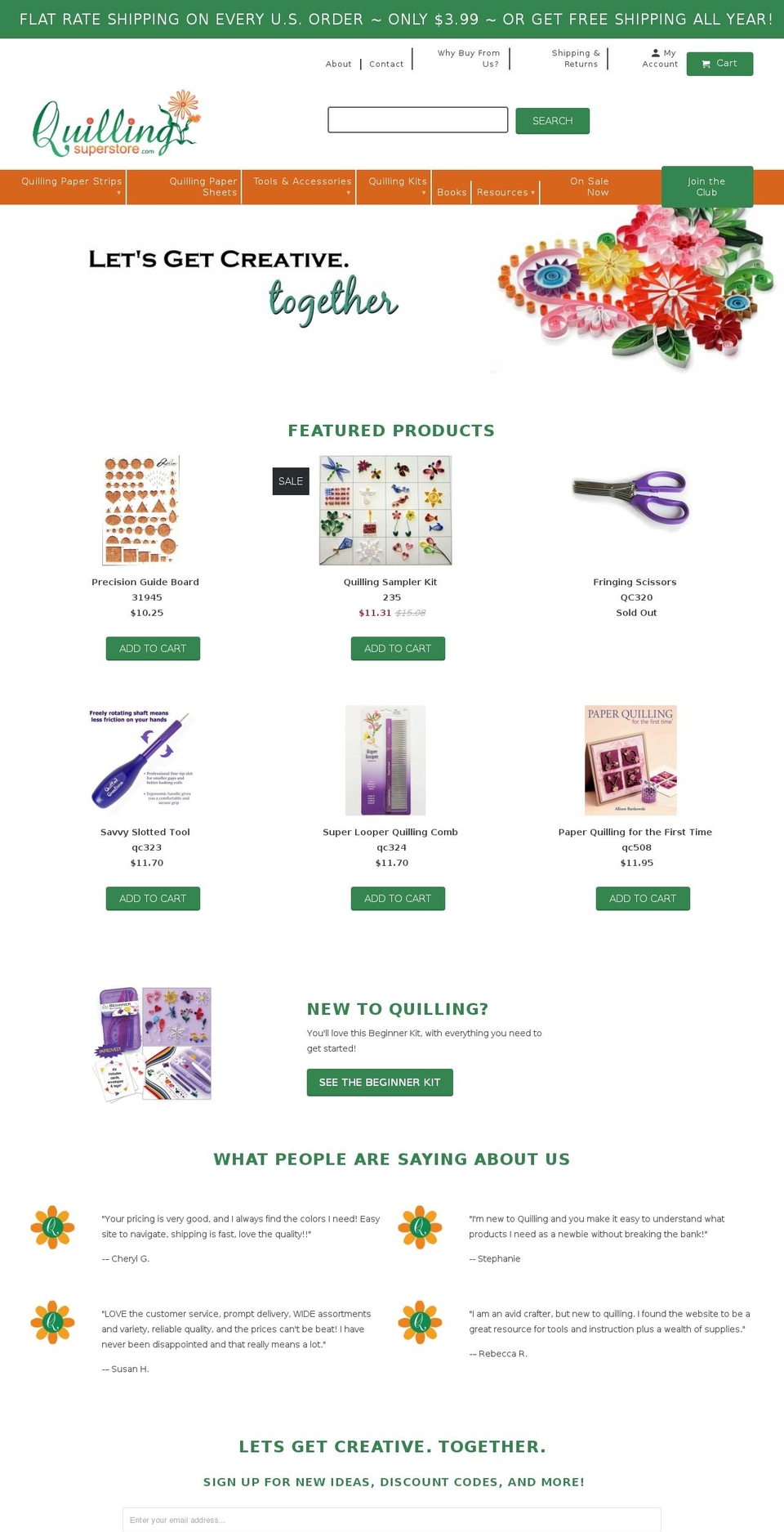 QS Shopify theme site example quillingsuperstore.com