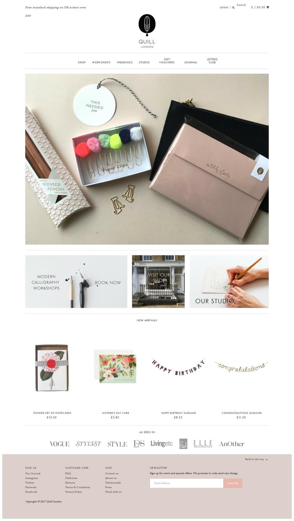 quilllondon.com shopify website screenshot