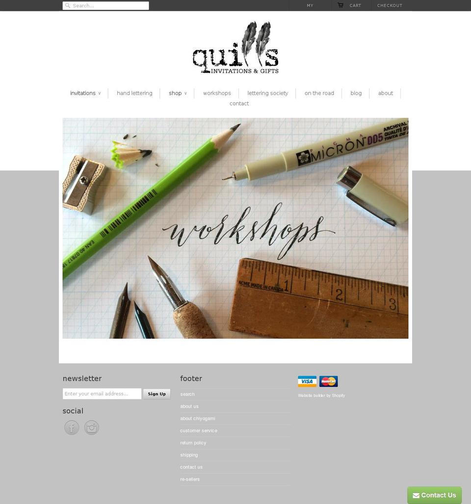 quills.ca shopify website screenshot