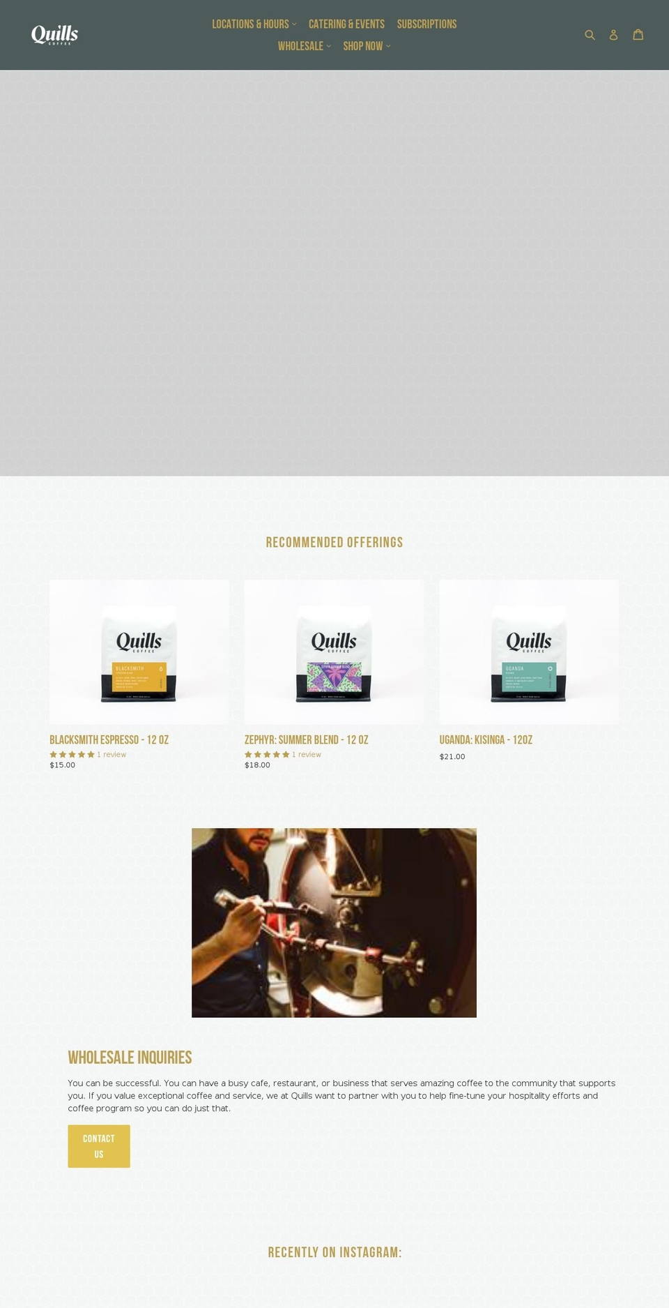 quillscoffee.com shopify website screenshot
