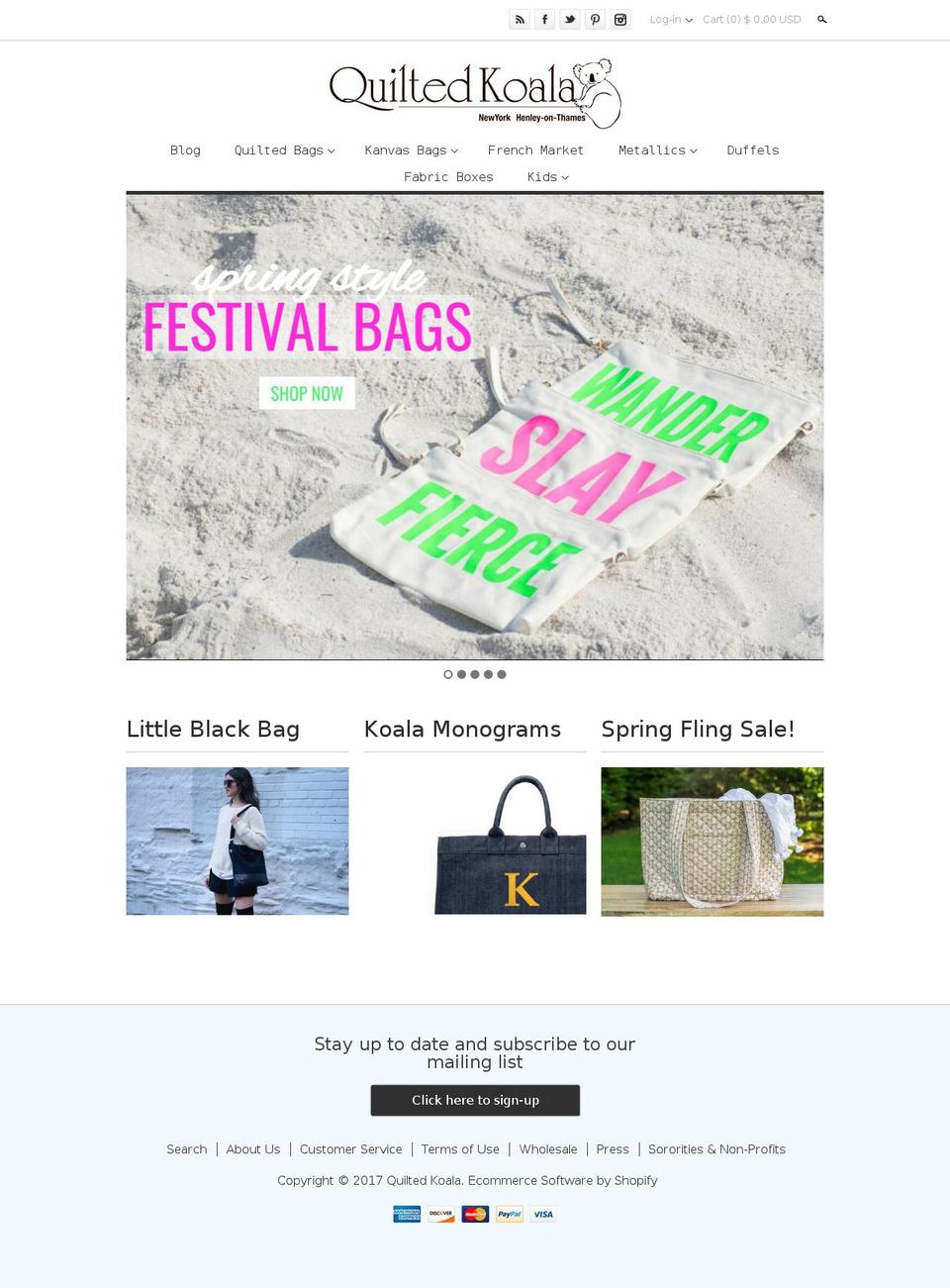 quiltedkoala.com shopify website screenshot