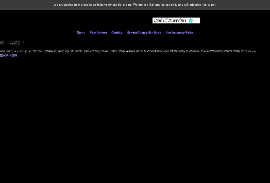 quiltedpawprints.com shopify website screenshot