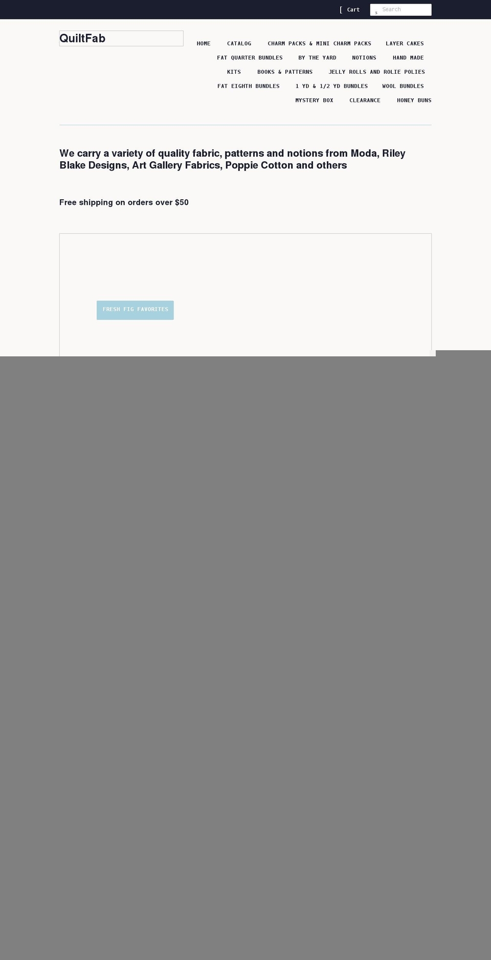 quiltfab.com shopify website screenshot