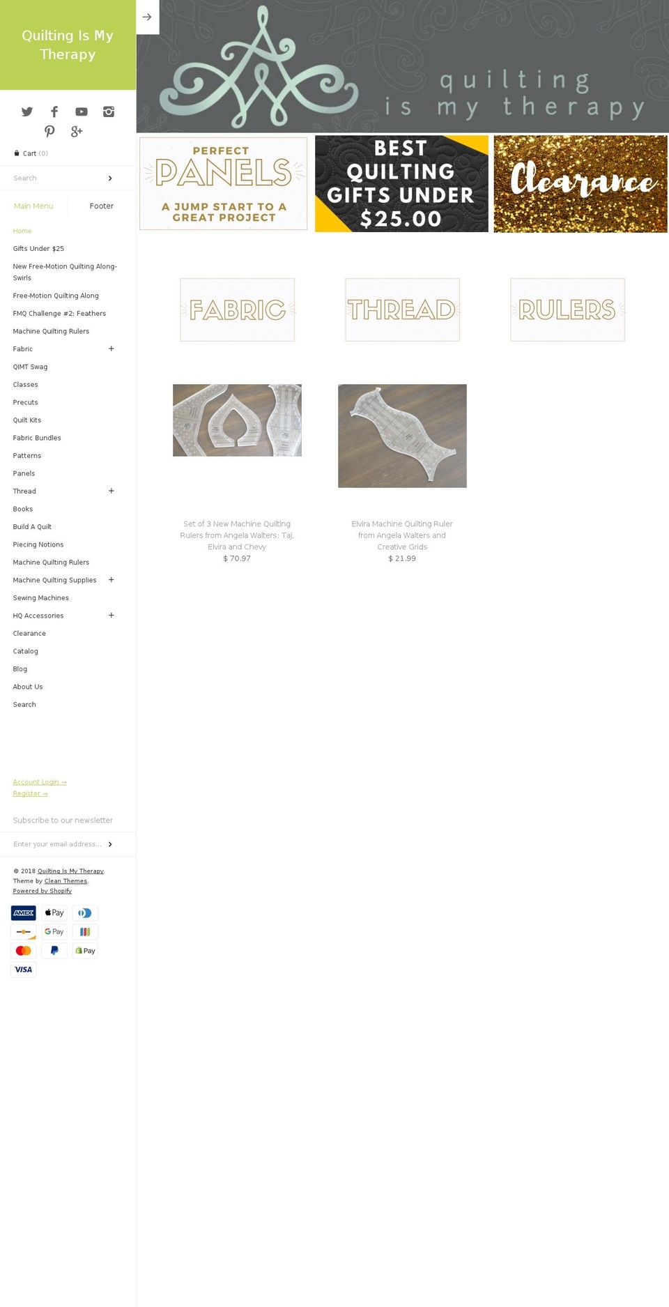 quilting-is-my-therapy.myshopify.com shopify website screenshot