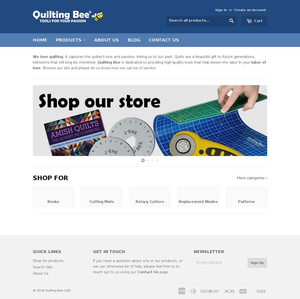 quiltingbeeusa.com — Shopify storefront screenshot
