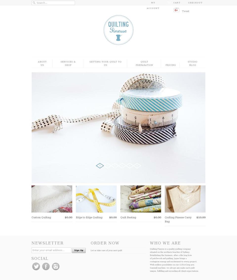 quiltingfinesse.com — Shopify storefront screenshot