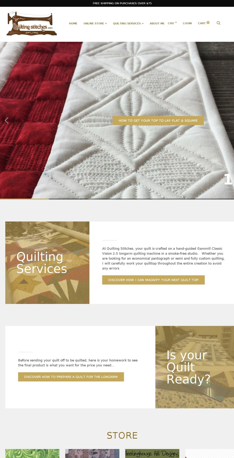 quiltingstitches.com — Shopify storefront screenshot