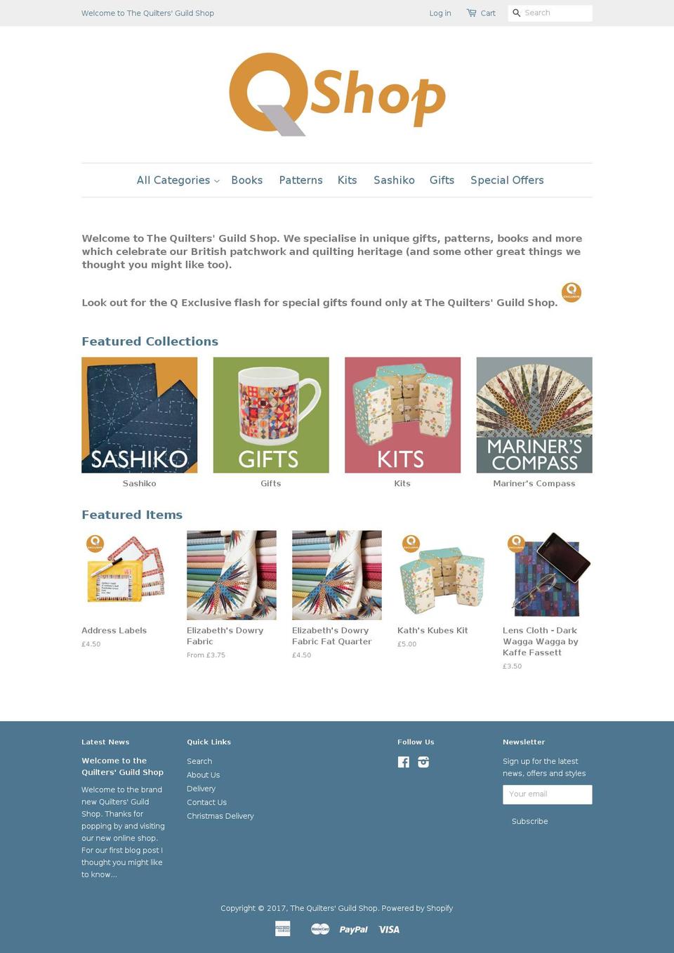 quiltmuseumshop.com shopify website screenshot