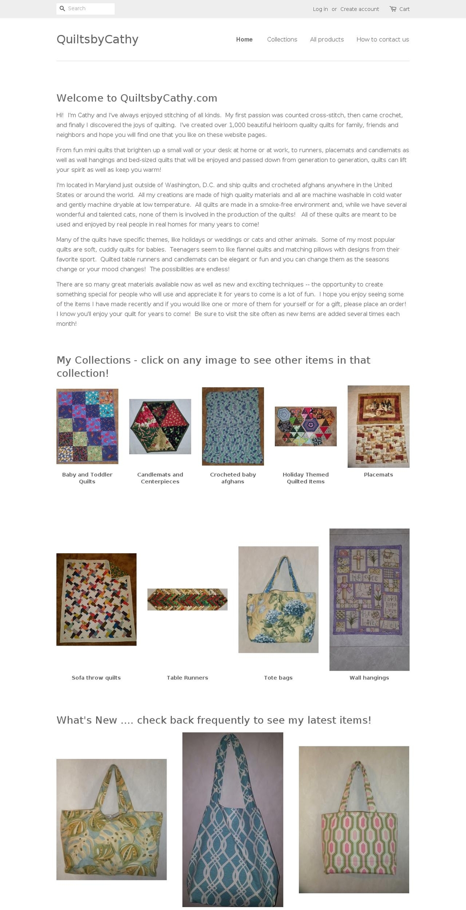 quiltsbycathy.com shopify website screenshot