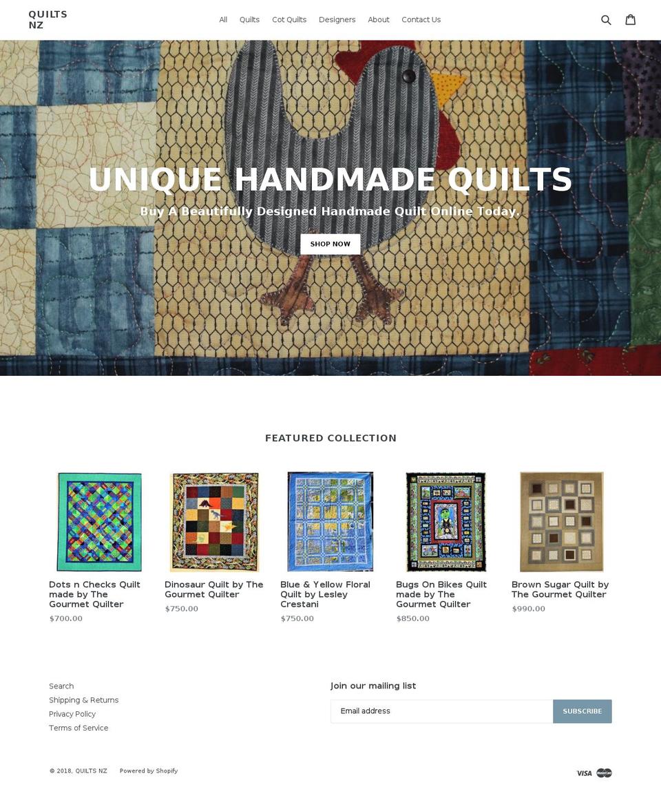 quiltsnz.com — Shopify storefront screenshot