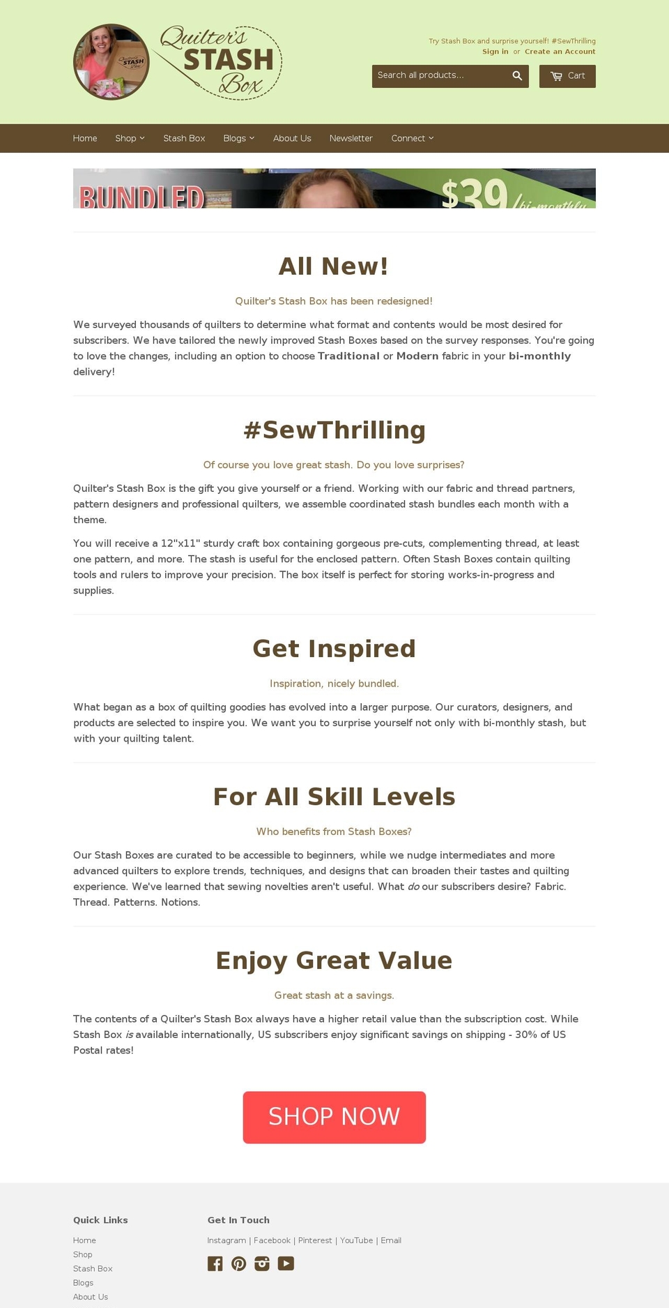 quiltstashbox.com — Shopify storefront screenshot