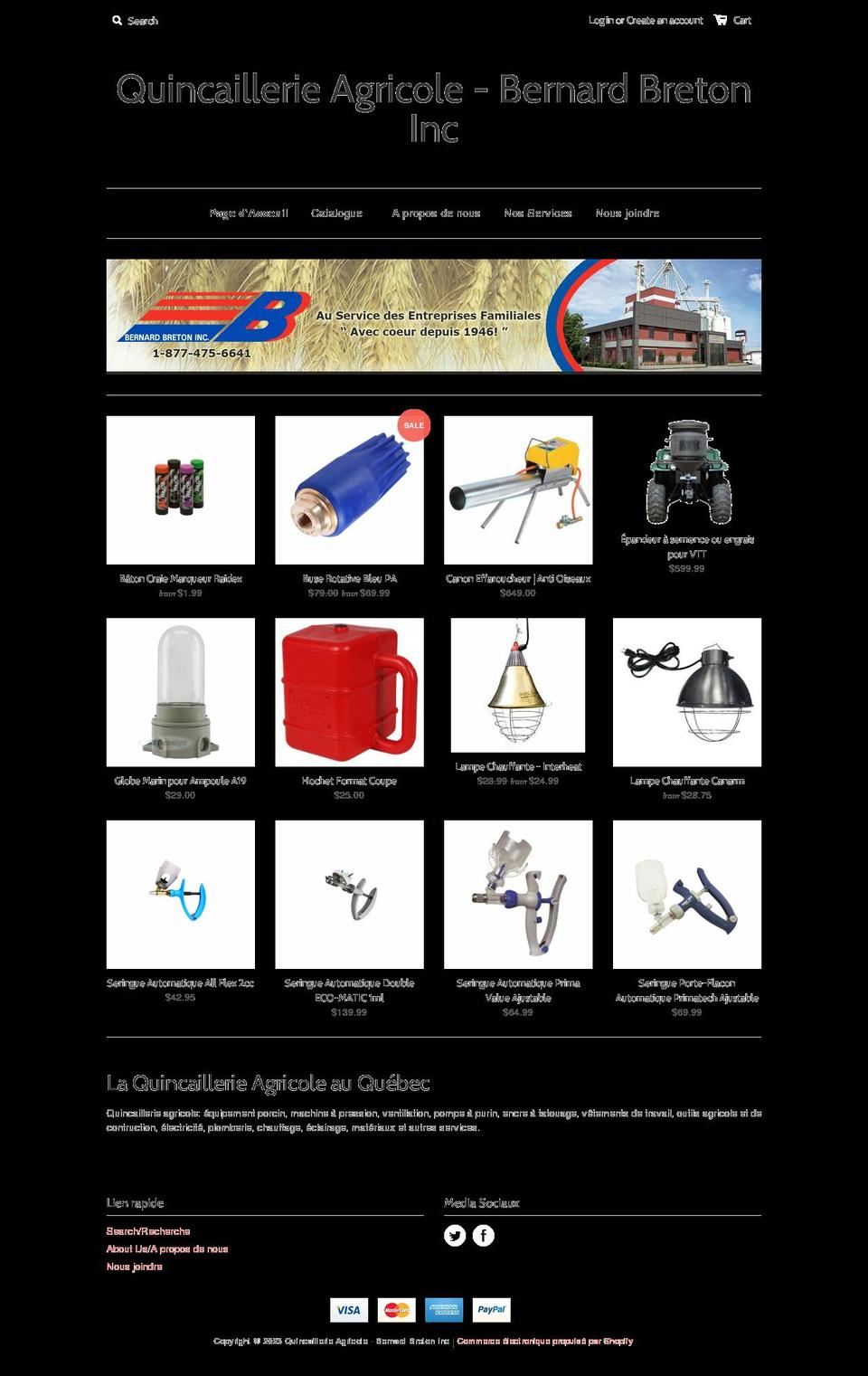 quincaillerieagricole.ca shopify website screenshot