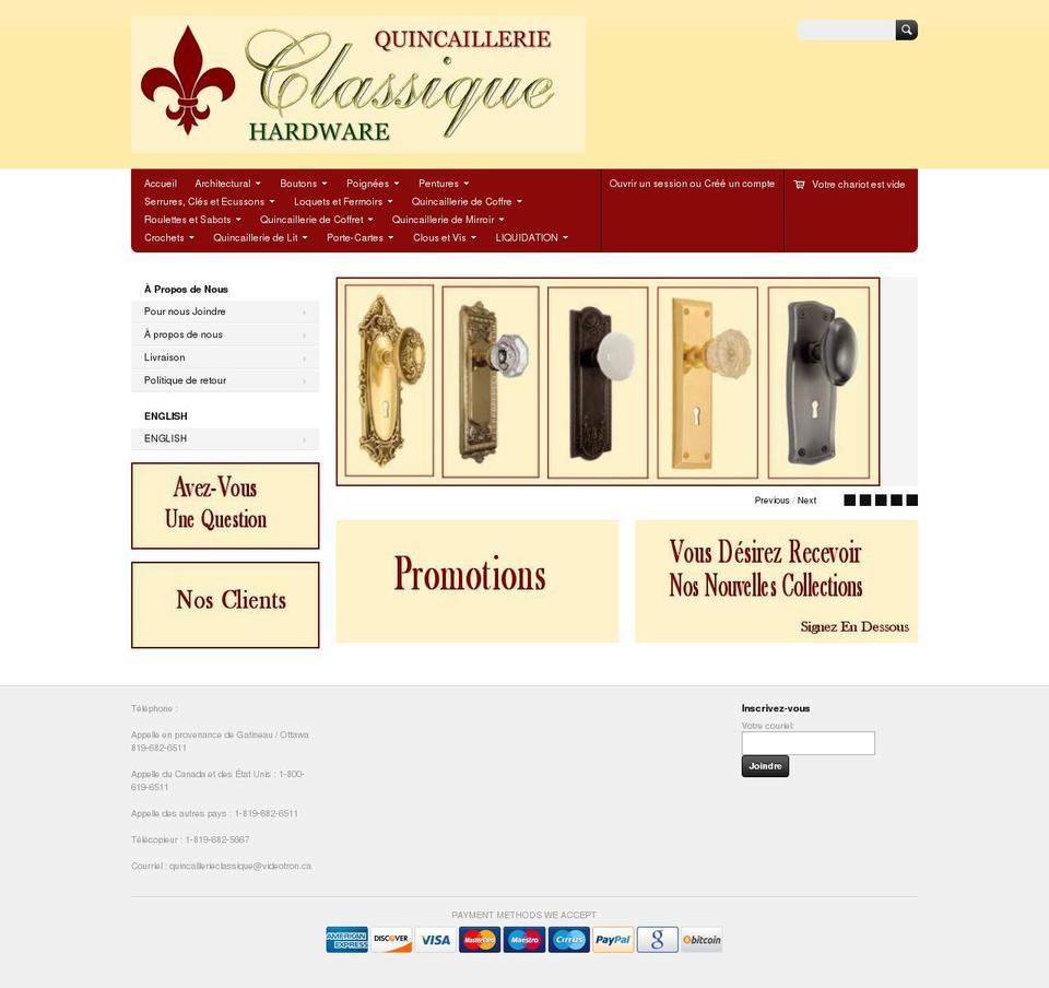 quincaillerieclassique.ca shopify website screenshot