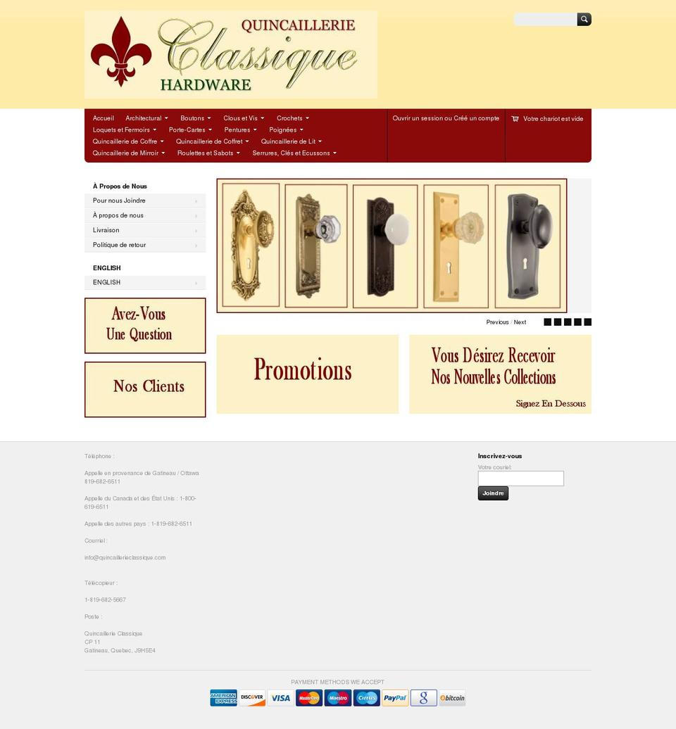 Megatronic Shopify theme site example quincaillerieclassique.com