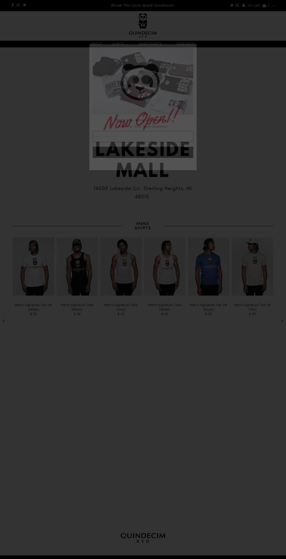 quindecimred.com shopify website screenshot