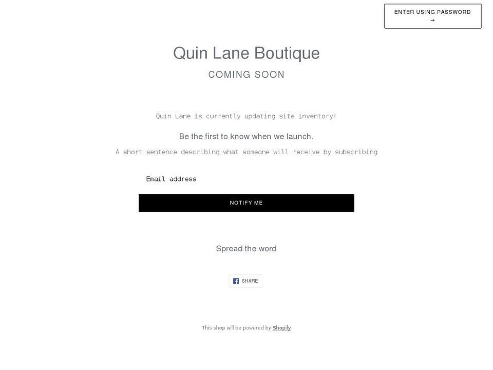 quinlane.com shopify website screenshot