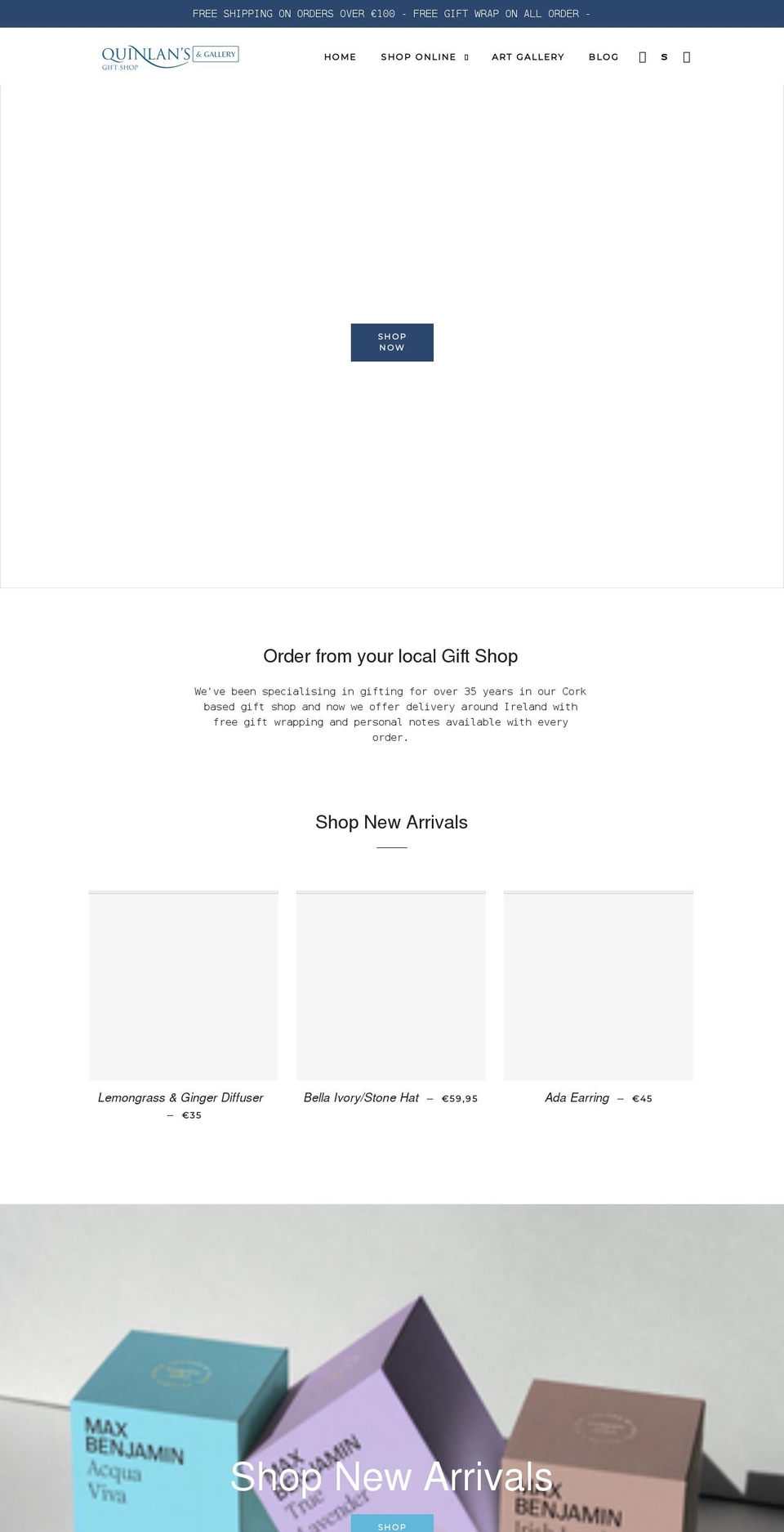 quinlans.ie shopify website screenshot