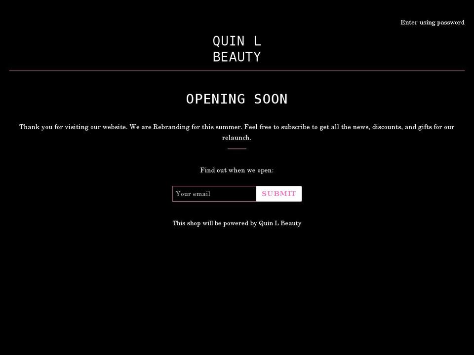 quinlbeauty.com shopify website screenshot