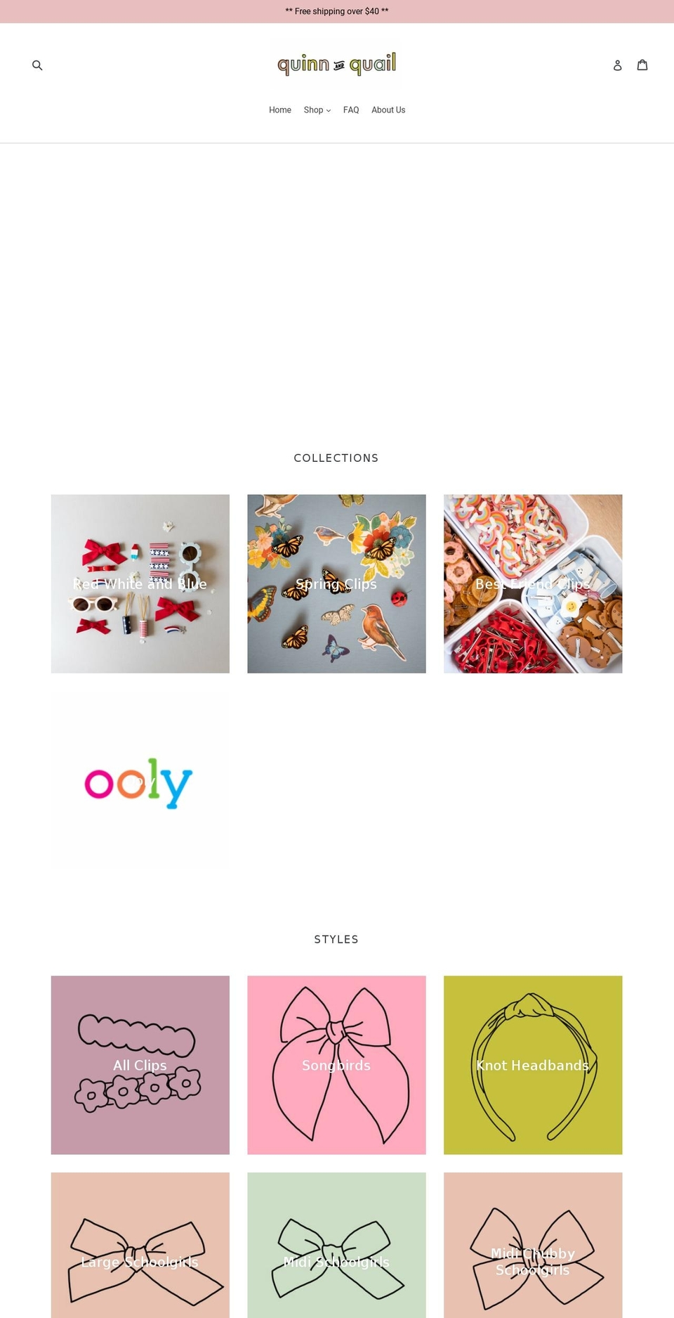 quinnandquail.com shopify website screenshot