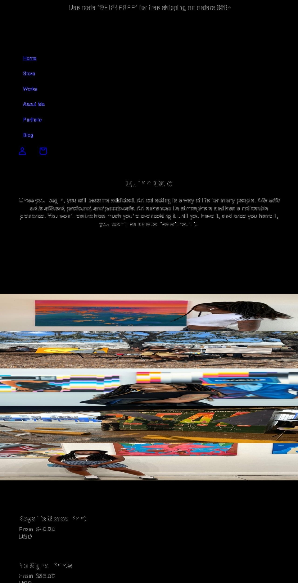quinncale.com shopify website screenshot