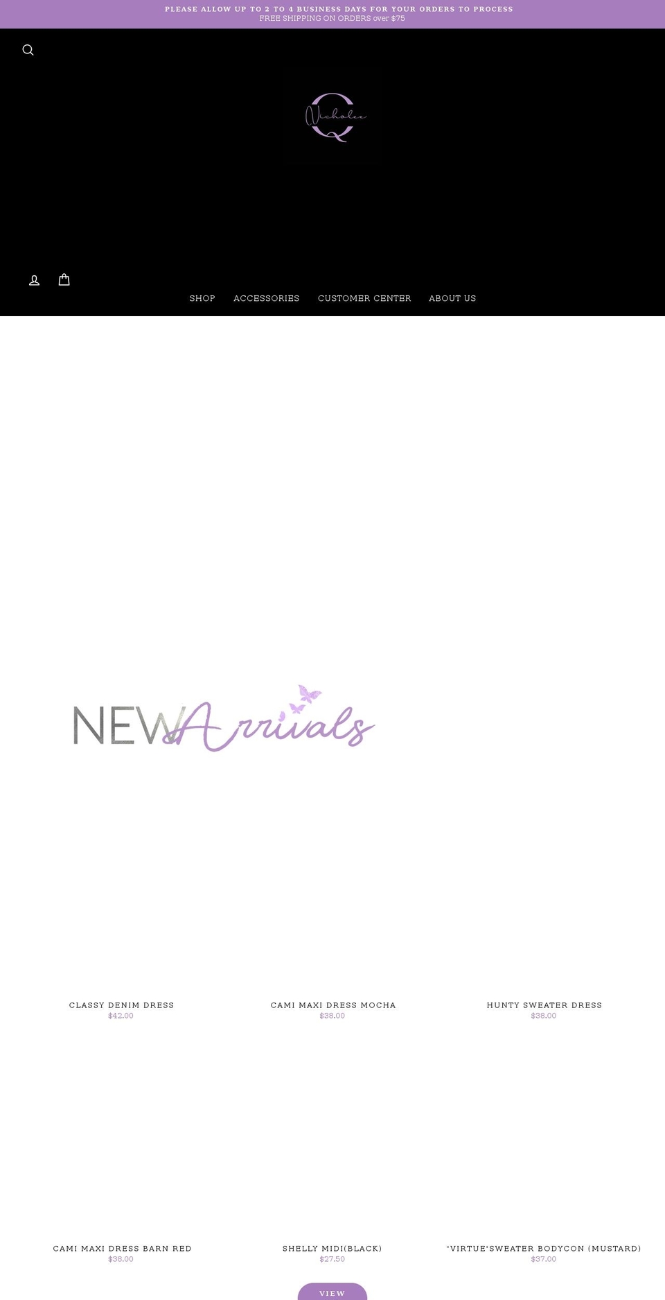 quinnicholee.com shopify website screenshot
