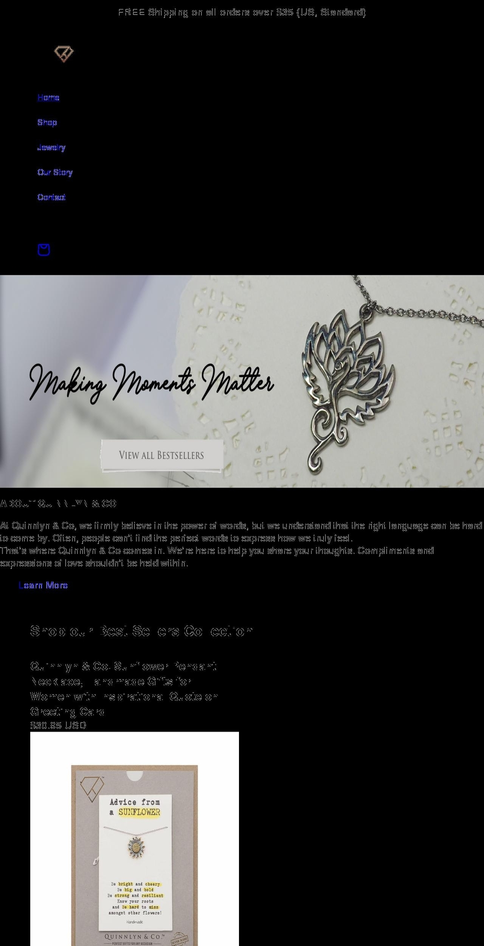 quinnlyn.co shopify website screenshot