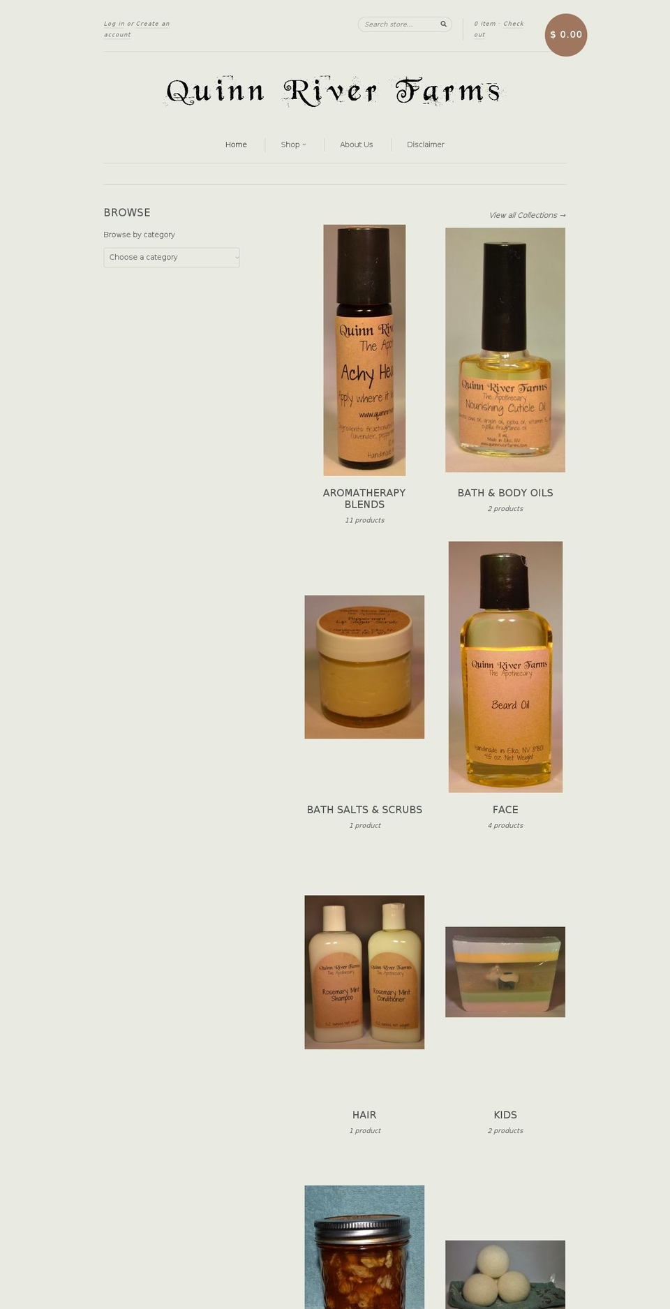 quinnriverfarms.com shopify website screenshot