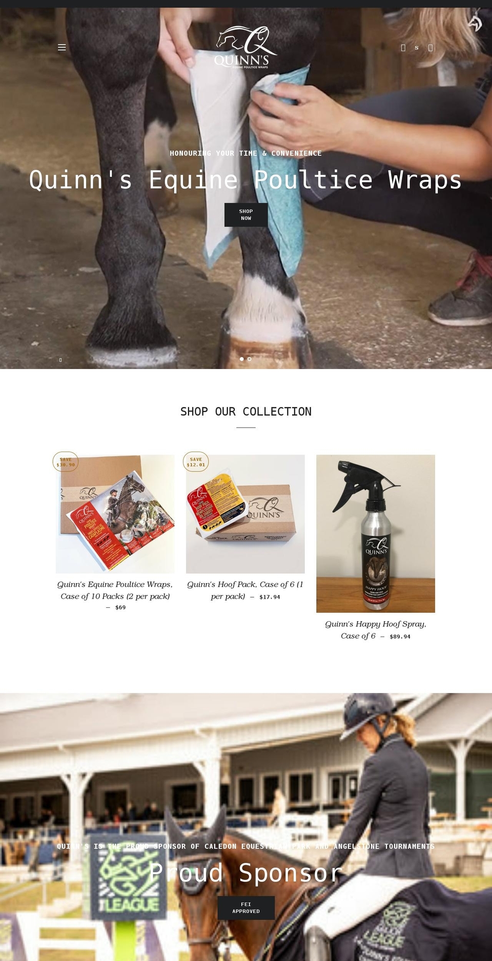 quinnsepw.com shopify website screenshot