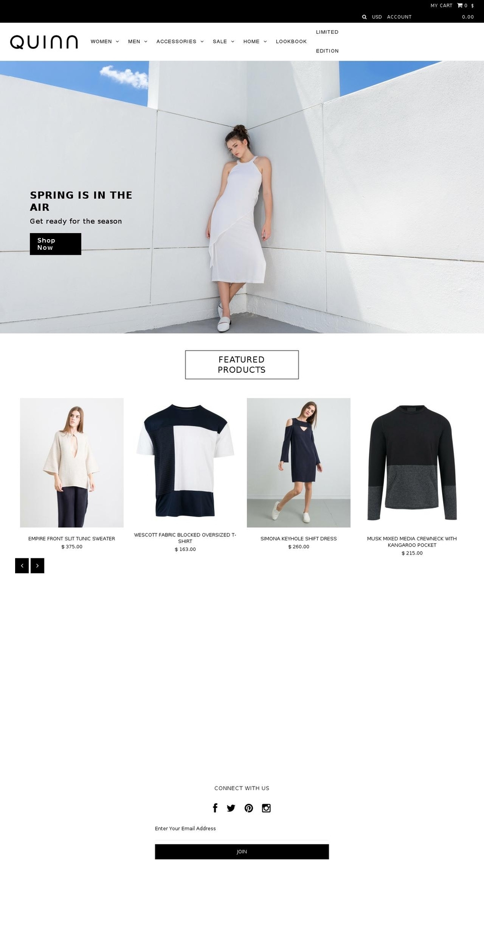 quinnshoppe.com shopify website screenshot
