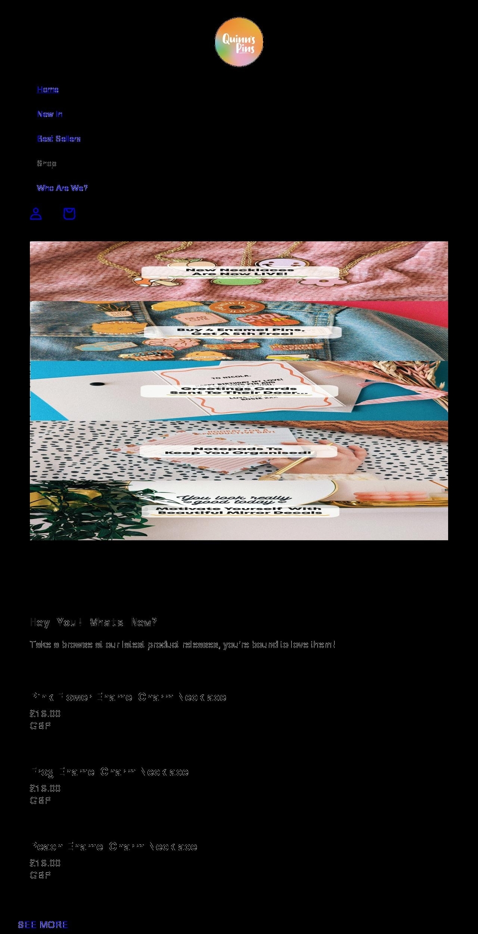 quinnspins.com shopify website screenshot