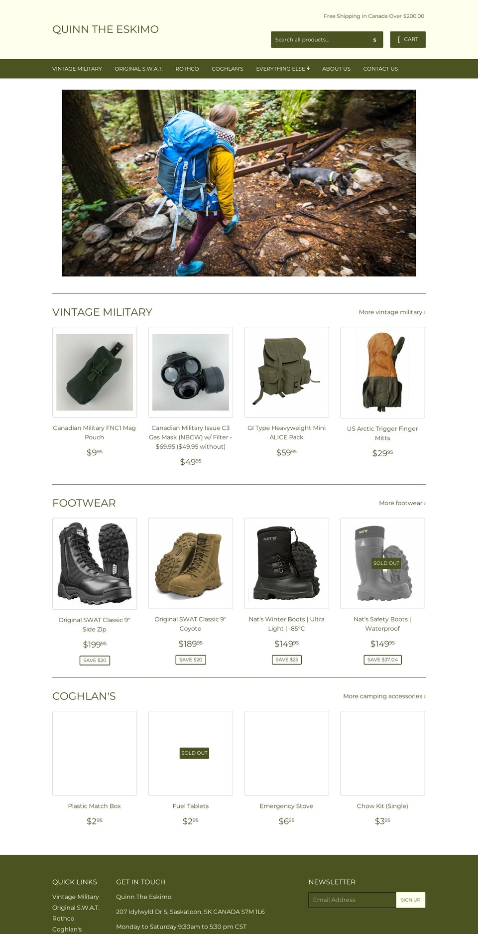 quinntheeskimo.com shopify website screenshot