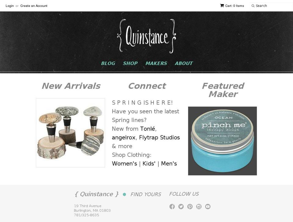 quinstance.com shopify website screenshot