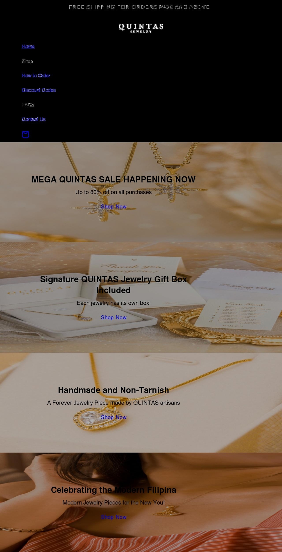 quintasph.com shopify website screenshot