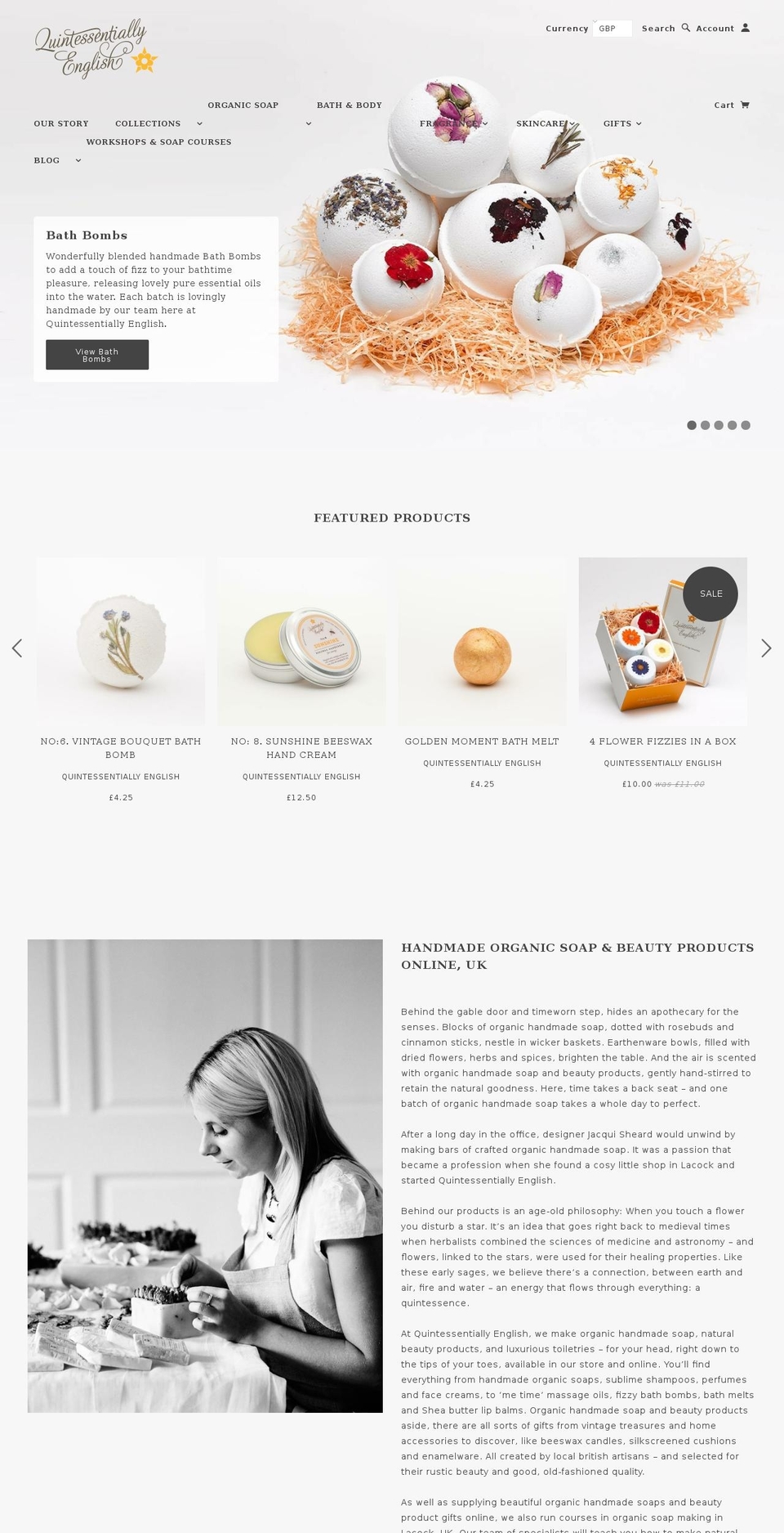 quintessentiallyenglish.com shopify website screenshot