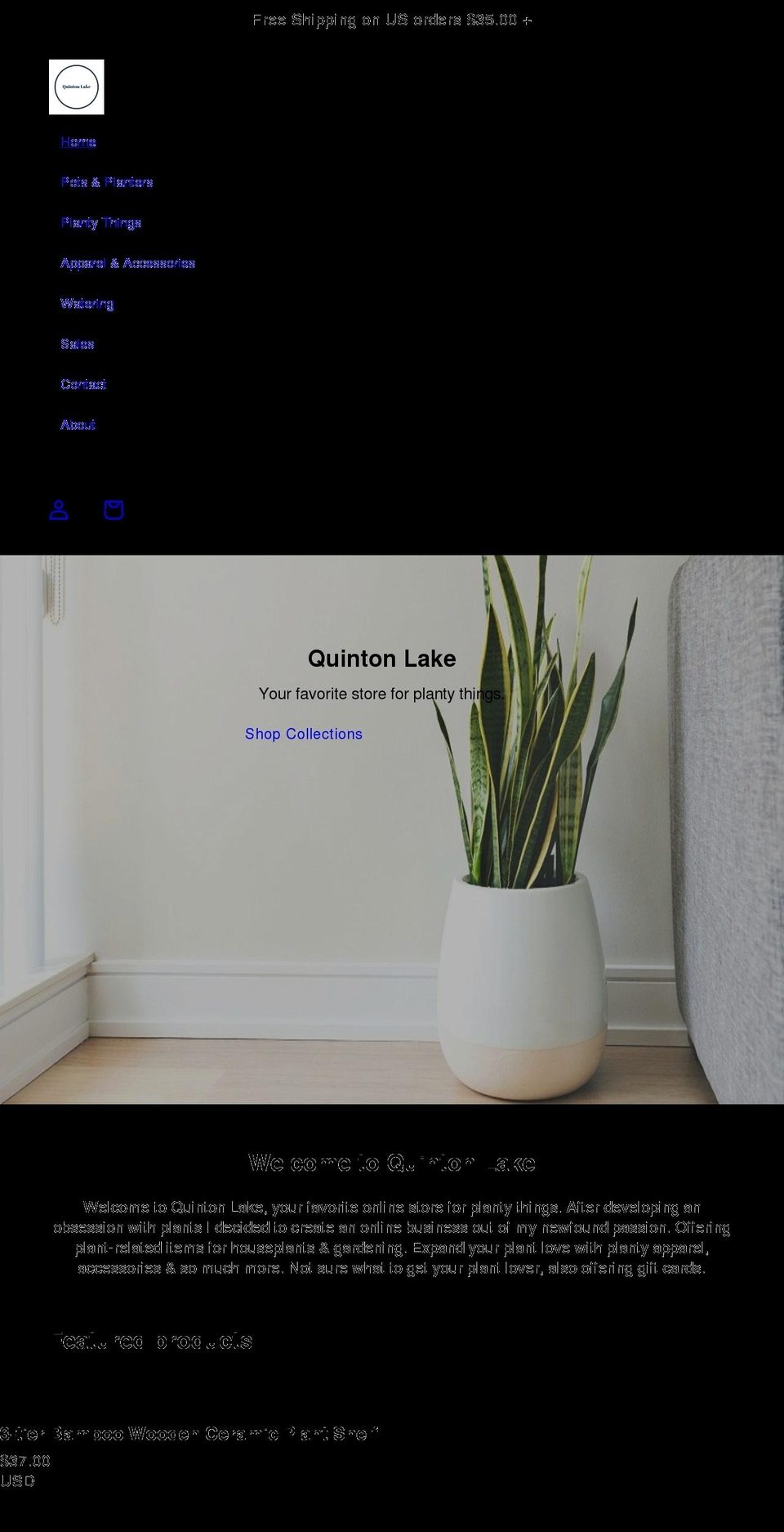 quintonlake.com shopify website screenshot