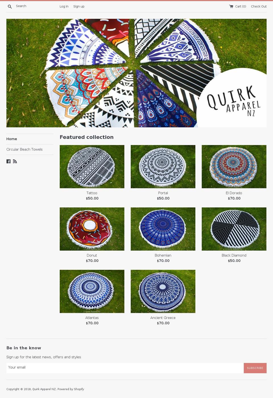 quirkapparelnz.com — Shopify storefront screenshot
