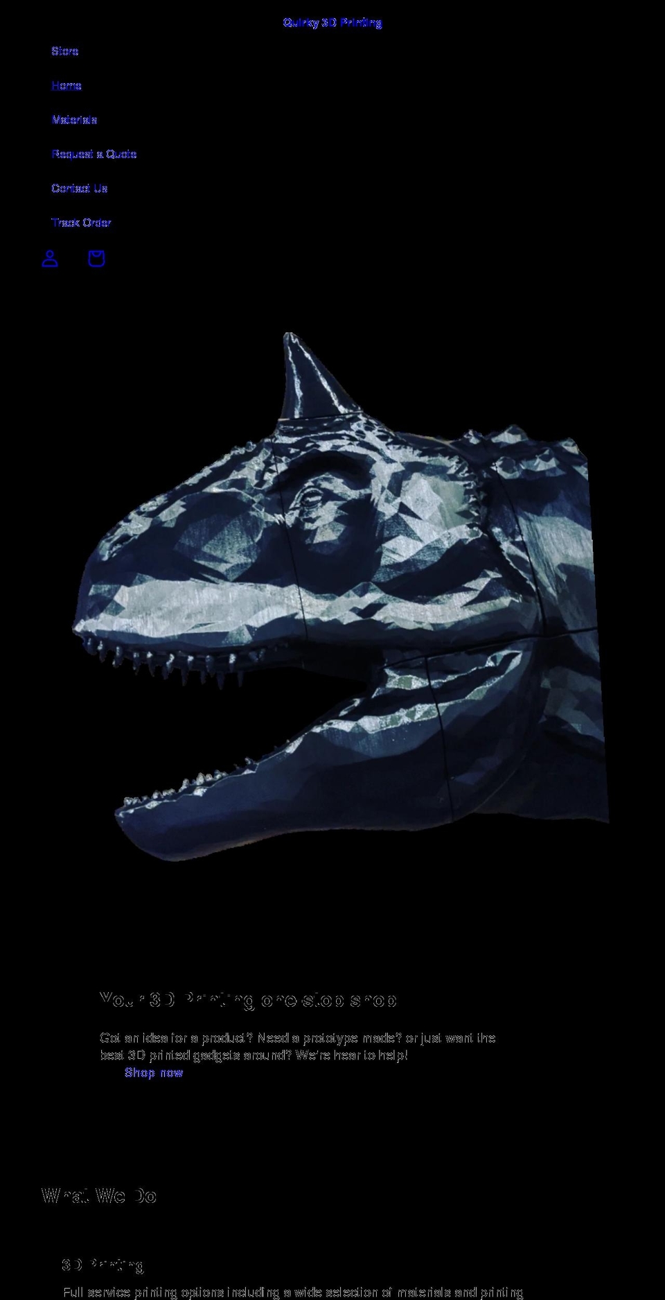 quirky3dprinting.com shopify website screenshot