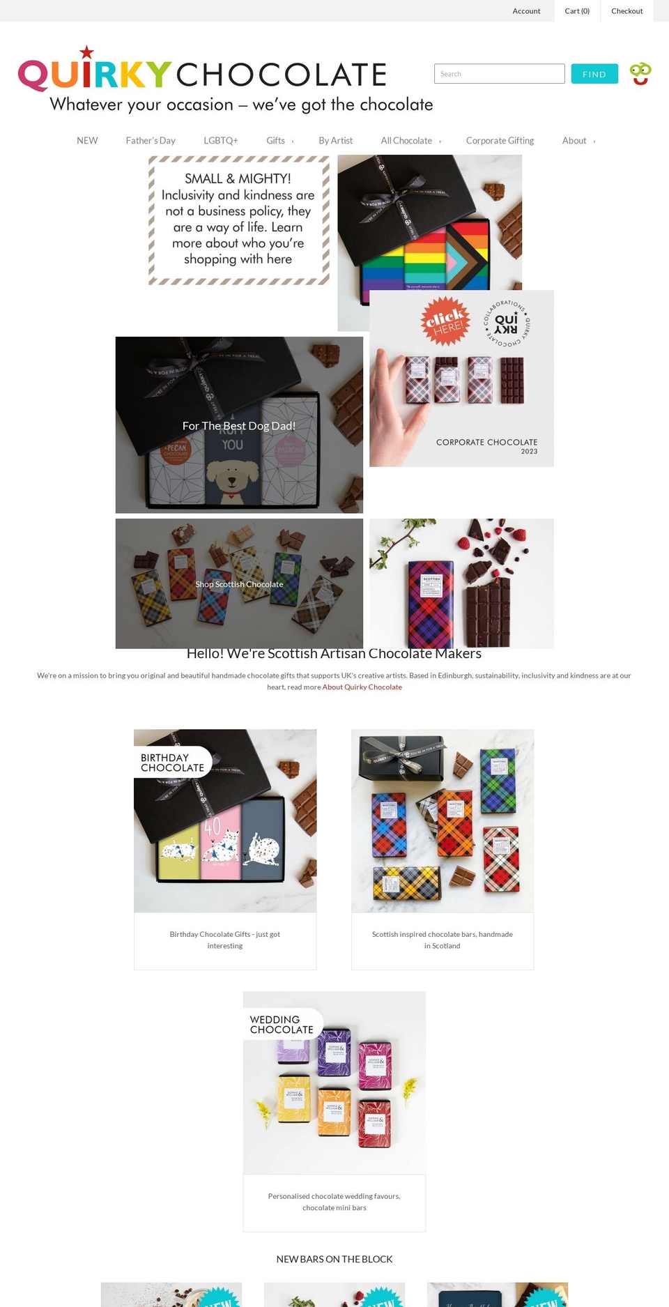 quirkychocolate.com shopify website screenshot