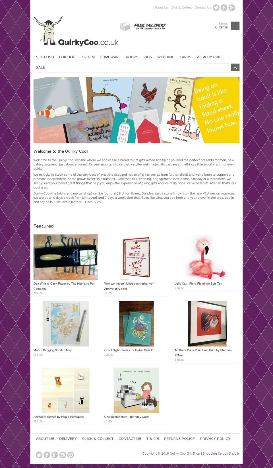 quirkycoo.com — Shopify storefront screenshot