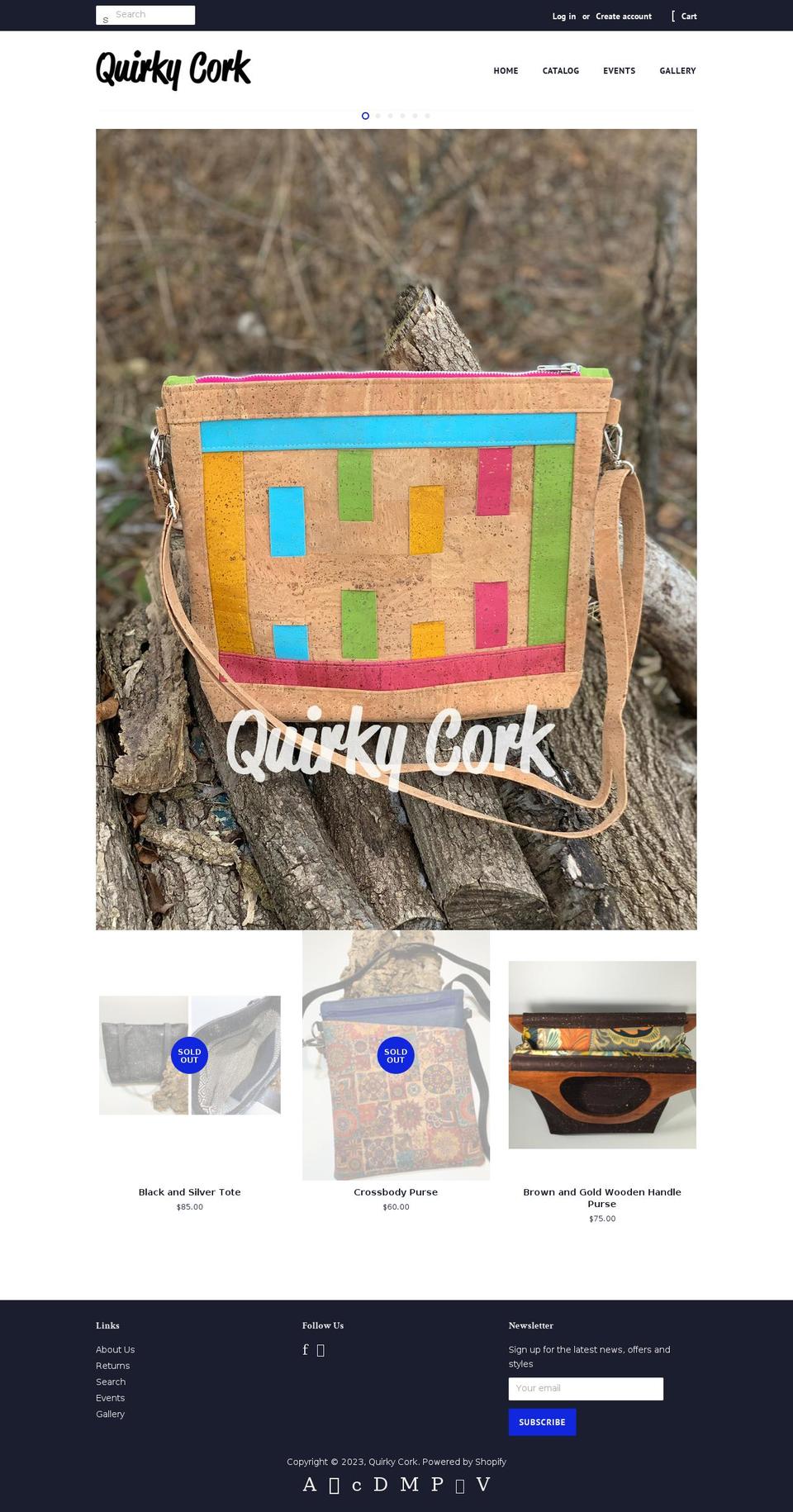 quirkycorkdesigns.com — Shopify storefront screenshot