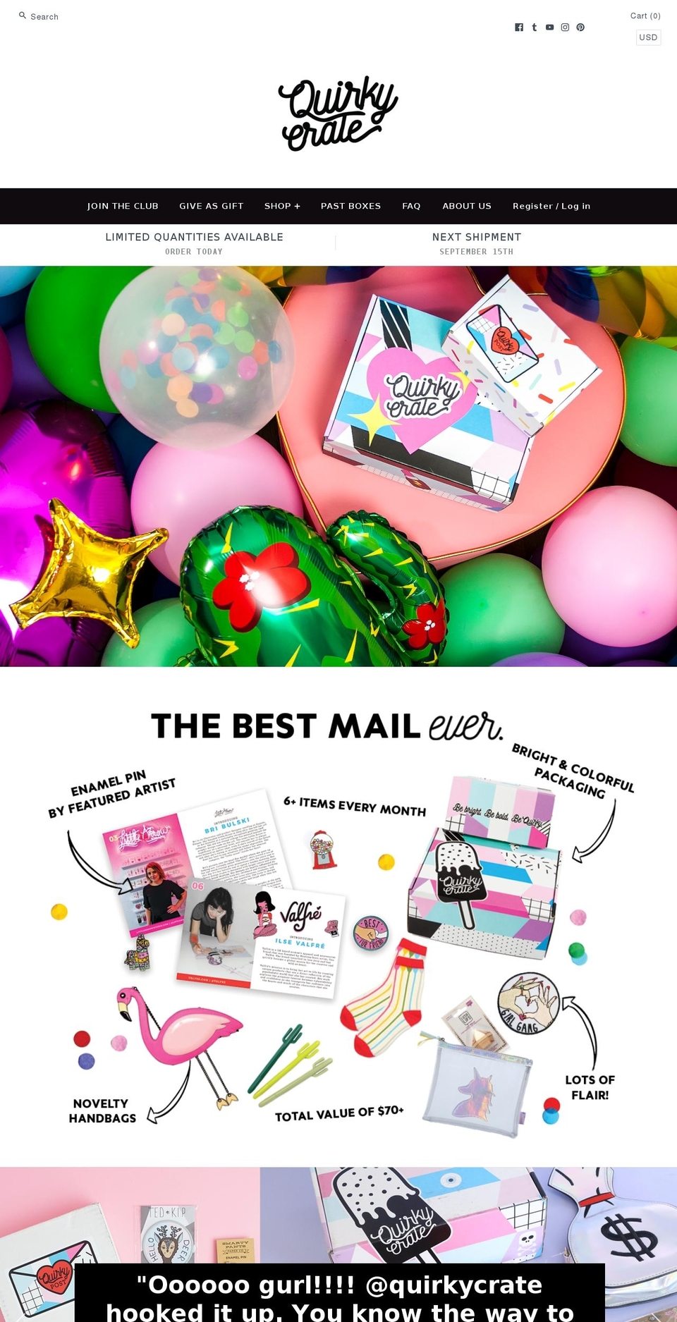 quirkycrate.com shopify website screenshot